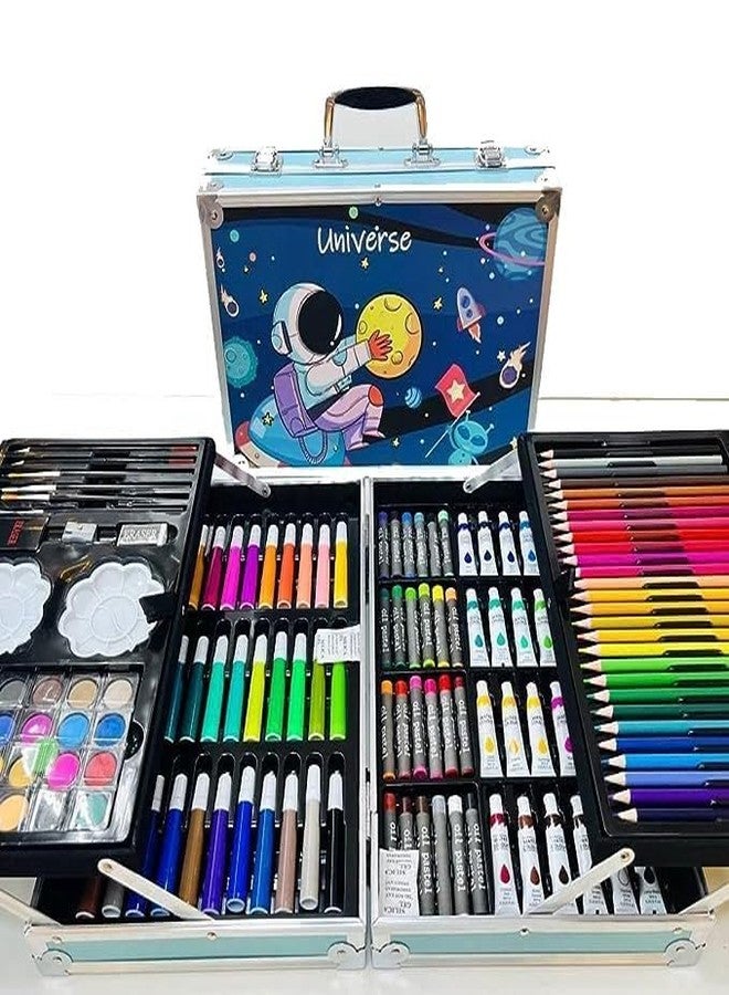 Brille Bee Space Art & Craft Painting Box, 145 Colour Kit, Professional Drawing Water Colour Pencils, Oil Pastels, Sketches & Acrylic Paint Brushes (Space) - Image 2